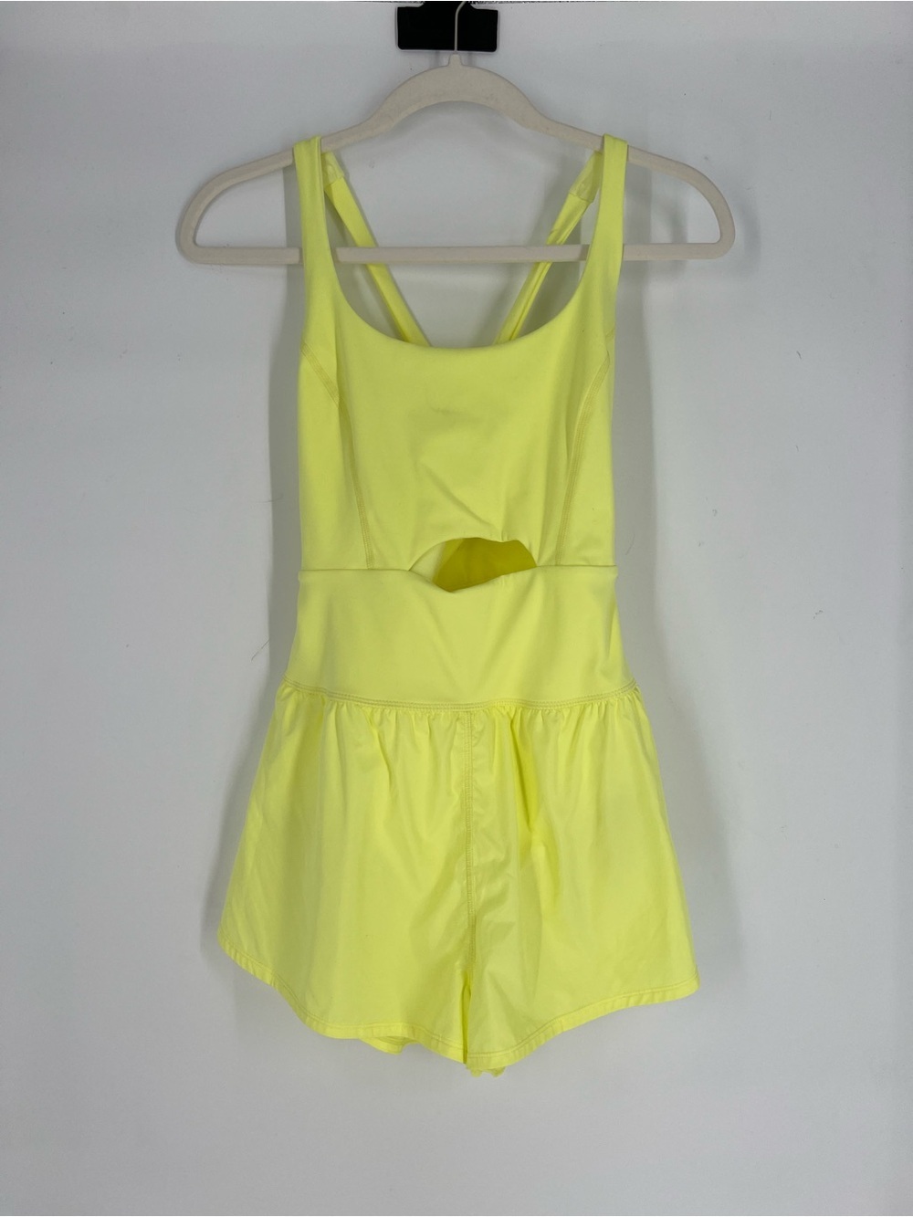 Free People Movement Athletic Running Neon Yellow Cutout Hot Shot Romper S
